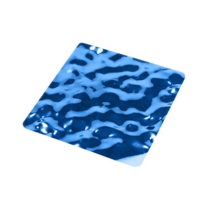 PVD pannello in acciaio inossidabile a ondata d'acqua blu carta ondulata ad acqua stampata per parete